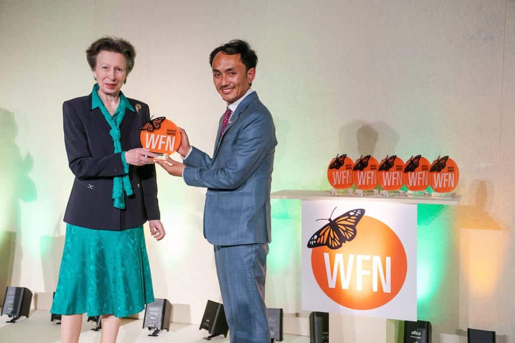 WCN Scholar Sonam Lama receiving Whitley Award