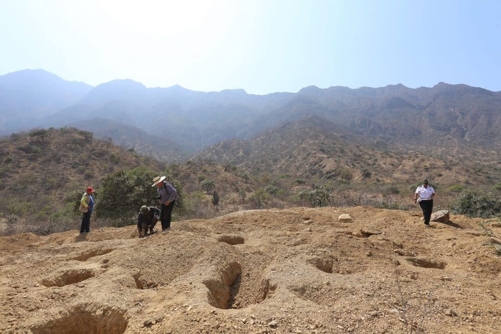 SBC inspecting archaeological site in Peru with authorities (credit SBC)