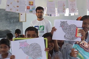 Gridhar Malla in the classroom
